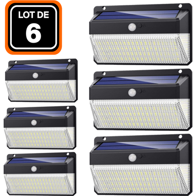 Europalamp - Lote De 6 Proyectores Solares Detector De Movimiento 228 Uds. Led 2000 Lúmenes Europalamp - Lote De 6 Proyectores Solares Detector De Movimiento 228 Uds. Led 2000 Lúmenes