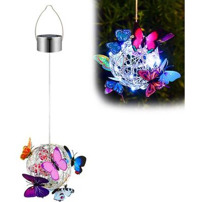 GOTRAYS Lámparas Solares Suspendidas De Jardín De Papillon De Lumière Con Papillons Colorés Linterna Led En Metal Ip65 Exterior Impermeable GOTRAYS Lámparas Solares Suspendidas De Jardín De Papillon De Lumière Con Papillons Colorés Linterna Led En Metal Ip65 Exterior Impermeable