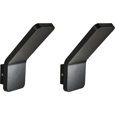 BELIANI Conjunto De 2 Lámparas Led De Pared Exterior Decorativas Iluminación Moderna De Aluminio Negro Tynet BELIANI Conjunto De 2 Lámparas Led De Pared Exterior Decorativas Iluminación Moderna De Aluminio Negro Tynet