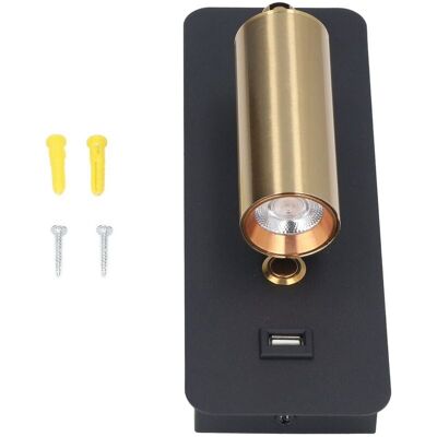 ABYSSE Aplique De Pared Led Con Interruptor Minimalista, Carga Usb, Negro O Dorado, Iluminación Neutra, Aplique De Mesilla De Noche, 85-265v ABYSSE Aplique De Pared Led Con Interruptor Minimalista, Carga Usb, Negro O Dorado, Iluminación Neutra, Aplique De Mesilla De Noche, 85-265v