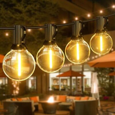 YMYNY Guirnalda De Luces Exteriores De 15 M/50 Pies, Con 30+1 Bombillas Led, Resistente Al Agua, Con Casquillo E12, Ideal Para Jardín, Patio, Terraza, Fiestas, Bodas Y Pérgolas. YMYNY Guirnalda De Luces Exteriores De 15 M/50 Pies, Con 30+1 Bombillas Led, Resistente Al Agua, Con Casquillo E12, Ideal Para Jardín, Patio, Terraza, Fiestas, Bodas Y Pérgolas.