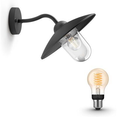 Philips Hue Hammock Aplique De Pared Exterior E27 (negro) Luz Blanca Cálida - White Filament Philips Hue Hammock Aplique De Pared Exterior E27 (negro) Luz Blanca Cálida - White Filament