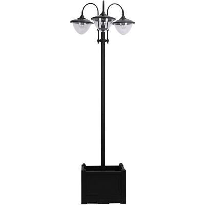JHY DESIGN Juego De 3 Faroles Solares, Lámpara De Pie De Metal, Farol De Jardín De 60 X 55 X 189 Cm, Lámpara De Exterior Resistente Al Viento, Impermeable Ip44 Con Base Para Maceta. JHY DESIGN Juego De 3 Faroles Solares, Lámpara De Pie De Metal, Farol De Jardín De 60 X 55 X 189 Cm, Lámpara De Exterior Resistente Al Viento, Impermeable Ip44 Con Base Para Maceta.