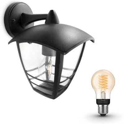 Philips Hue Creek Aplique De Pared Exterior E27 (negro) Luz Blanca Cálida - White Filament Philips Hue Creek Aplique De Pared Exterior E27 (negro) Luz Blanca Cálida - White Filament