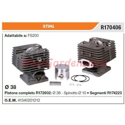 NEWGARDEN Cilindro Pistone Segmenti Stihl Motosega Fs200 R170406 NEWGARDEN Cilindro Pistone Segmenti Stihl Motosega Fs200 R170406