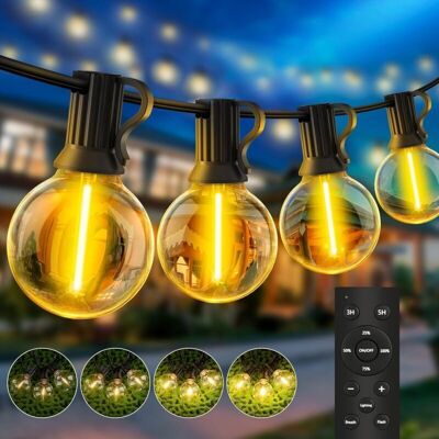 DPZO Guirnalda De Luces Exteriores De 15 M De Largo – Guirnalda De Luces Estilo Bistró Con Control Remoto, 3 Modos, Temporizador, 25+1 Bombillas Led G40, Resistente Al Agua Ip45, Guirnalda De Luces Imperme DPZO Guirnalda De Luces Exteriores De 15 M De Largo – Guirnalda De Luces Estilo Bistró Con Control Remoto, 3 Modos, Temporizador, 25+1 Bombillas Led G40, Resistente Al Agua Ip45, Guirnalda De Luces Imperme