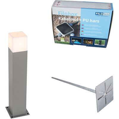 Qazqa Lámpara de 50cm gris para exterior - IP44 Regulable Qazqa Lámpara de 50cm gris para exterior - IP44 Regulable