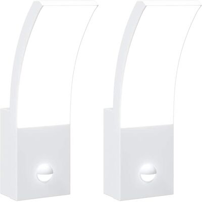 HELLOSHOP26 Juego De 2 Apliques Led De Exterior Con Sensor De Movimiento 7 X 4,5 X 23 Cm Aluminio Blanco 020056582 HELLOSHOP26 Juego De 2 Apliques Led De Exterior Con Sensor De Movimiento 7 X 4,5 X 23 Cm Aluminio Blanco 020056582