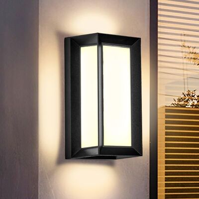 OEM Aplique De Pared Exterior Rectangular Moderno De 18 W, Temperatura De Color De 3000 K, Marco Completamente Negro, Luz Blanca Cálida, Resistente Al Agua Con Clasificación Ip64, Apto Para Terrazas Y Par OEM Aplique De Pared Exterior Rectangular Moderno De 18 W, Temperatura De Color De 3000 K, Marco Completamente Negro, Luz Blanca Cálida, Resistente Al Agua Con Clasificación Ip64, Apto Para Terrazas Y Par