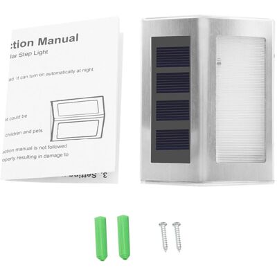 OEM Aplique De Pared Solar De Acero Inoxidable Con 3 Led, Resistente Al Agua, Para Caminos Y Jardines (luz Blanca) -crezuo OEM Aplique De Pared Solar De Acero Inoxidable Con 3 Led, Resistente Al Agua, Para Caminos Y Jardines (luz Blanca) -crezuo