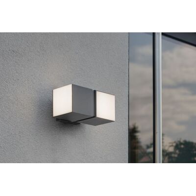 Lámpara De Pared Doble Para Exteriores Lutec Cuba Anthracite Led Con Cabezales Ajustables, 23w, Ip54, 4000k, Número De Pieza 5193808118 Lámpara De Pared Doble Para Exteriores Lutec Cuba Anthracite Led Con Cabezales Ajustables, 23w, Ip54, 4000k, Número De Pieza 5193808118