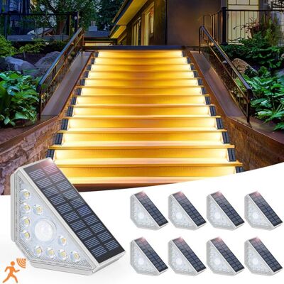 OEM Luces Solares Para Escaleras Con Sensor De Movimiento, Paquete De 8 Luces Solares Para Exteriores, Resistentes Al Agua Ip65, Luz Blanca Cálida. OEM Luces Solares Para Escaleras Con Sensor De Movimiento, Paquete De 8 Luces Solares Para Exteriores, Resistentes Al Agua Ip65, Luz Blanca Cálida.