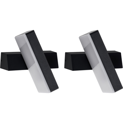 BELIANI Conjunto De 2 Lámparas Led Para Pared De Exterior De Metal Aluminio Moderno Negro Teilan BELIANI Conjunto De 2 Lámparas Led Para Pared De Exterior De Metal Aluminio Moderno Negro Teilan