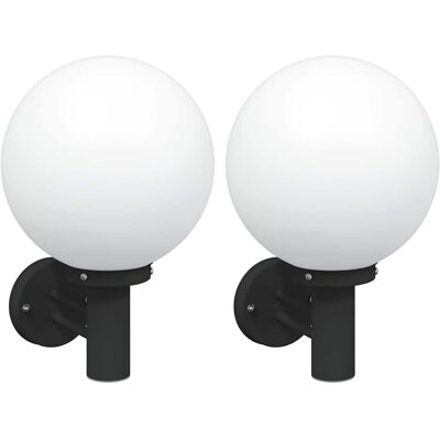 HELLOSHOP26 Juego De 2 Apliques De Pared Para Jardín De Exterior De Estilo Minimalista Moderno 28 X 25 X 38 Cm Acero Inoxidable Negro 020056496 HELLOSHOP26 Juego De 2 Apliques De Pared Para Jardín De Exterior De Estilo Minimalista Moderno 28 X 25 X 38 Cm Acero Inoxidable Negro 020056496