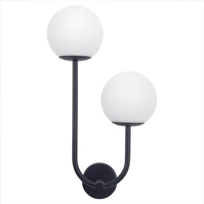 Forlight Lámpara de Pared Negra Ovalada con 2 Esferas - Luz de Pared Forlight Lámpara de Pared Negra Ovalada con 2 Esferas - Luz de Pared