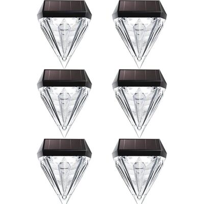OEM Luces Solares - Forma De Diamante - Juego De 6 - Apliques De Pared - Iluminación Exterior - Iluminación De Jardín - Alimentación Solar OEM Luces Solares - Forma De Diamante - Juego De 6 - Apliques De Pared - Iluminación Exterior - Iluminación De Jardín - Alimentación Solar