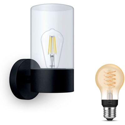 Philips Hue Flareon Aplique De Pared Exterior E27 (negro) Luz Blanca Cálida - White Filament Philips Hue Flareon Aplique De Pared Exterior E27 (negro) Luz Blanca Cálida - White Filament