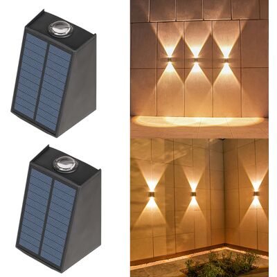 OEM Aplique Solar De Pared Exterior De Dos Piezas, Iluminación Ambiental Decorativa Para Patio Y Jardín, Aplique Impermeable, Iluminación Hacia Arriba Y Hacia Abajo - Luz Cálida OEM Aplique Solar De Pared Exterior De Dos Piezas, Iluminación Ambiental Decorativa Para Patio Y Jardín, Aplique Impermeable, Iluminación Hacia Arriba Y Hacia Abajo - Luz Cálida