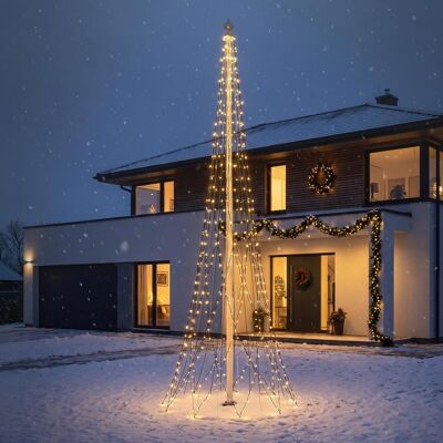 Ecd Germany Árbol De Luces De Navidad Para Mástil 8m 1440 Led De Exterior Decoración Navideña, Guirnalda Luz Blanca Cálida Con 8 Modos De Iluminación, Cadena Luminosa Con Temporizador Y Control Remoto Ecd Germany Árbol De Luces De Navidad Para Mástil 8m 1440 Led De Exterior Decoración Navideña, Guirnalda Luz Blanca Cálida Con 8 Modos De Iluminación, Cadena Luminosa Con Temporizador Y Control Remoto