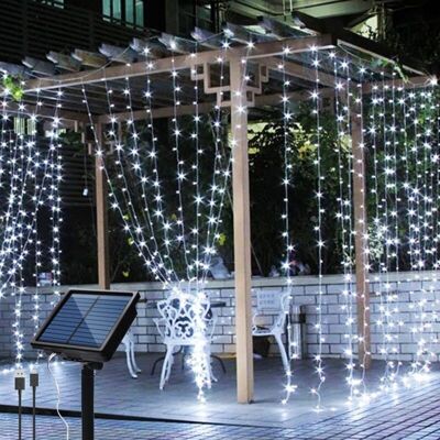 OEM Guirnalda De Luces Solares Para Exteriores De 3 M X 3 M, 300 Led, 8 Modos De Iluminación, Resistente Al Agua, Ideal Para Navidad, Fiestas, Bodas, El Hogar O El Dormitorio (luz Blanca Fría). OEM Guirnalda De Luces Solares Para Exteriores De 3 M X 3 M, 300 Led, 8 Modos De Iluminación, Resistente Al Agua, Ideal Para Navidad, Fiestas, Bodas, El Hogar O El Dormitorio (luz Blanca Fría).
