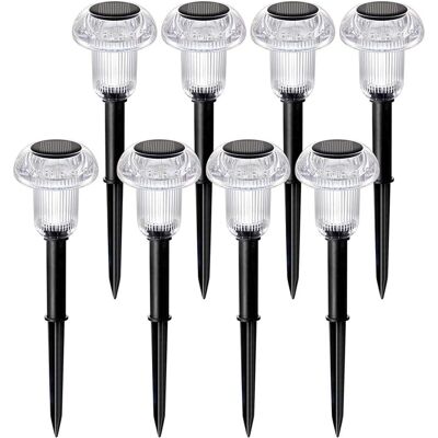 ANGEL CERDA Luces Solares Para Exteriores - Juego De 8 Luces Solares Para Caminos Con Forma De Hongo, Luz Blanca Fría, Resistentes Al Agua. ANGEL CERDA Luces Solares Para Exteriores - Juego De 8 Luces Solares Para Caminos Con Forma De Hongo, Luz Blanca Fría, Resistentes Al Agua.
