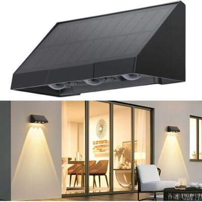OEM Aplique De Pared Solar Led Para Exteriores, 3000 K Blanco Cálido, 2 Modos, Impermeable, Para Valla, Terraza, Balcón, Jardín Y Escaleras OEM Aplique De Pared Solar Led Para Exteriores, 3000 K Blanco Cálido, 2 Modos, Impermeable, Para Valla, Terraza, Balcón, Jardín Y Escaleras