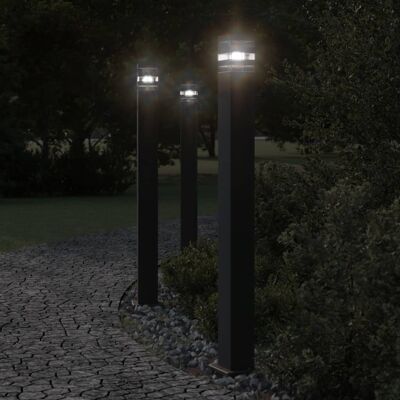Lámpara de suelo exterior con sensor aluminio negro 110 cm vidaXL - Lámpara de suelo exterior Lámpara de suelo exterior con sensor aluminio negro 110 cm vidaXL - Lámpara de suelo exterior