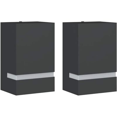 vidaXL Apliques de exterior acero inoxidable negro 2 unidades - Faroles vidaXL Apliques de exterior acero inoxidable negro 2 unidades - Faroles