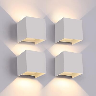 OEM Aplique De Pared Exterior De 4 Piezas (para Exterior/interior), Aplique De Pared Exterior Led Blanco, Aplique De Pared Cuadrado De Aluminio Con Clasificación De Impermeabilidad Ip65, Luz Cálida. OEM Aplique De Pared Exterior De 4 Piezas (para Exterior/interior), Aplique De Pared Exterior Led Blanco, Aplique De Pared Cuadrado De Aluminio Con Clasificación De Impermeabilidad Ip65, Luz Cálida.