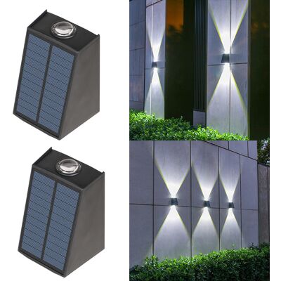 OEM Juego De 2 Luces Solares Para Exteriores, Iluminación Ambiental Decorativa Para Patio Y Jardín, Aplique De Pared Impermeable, Iluminación Hacia Arriba Y Hacia Abajo - Luz Blanca OEM Juego De 2 Luces Solares Para Exteriores, Iluminación Ambiental Decorativa Para Patio Y Jardín, Aplique De Pared Impermeable, Iluminación Hacia Arriba Y Hacia Abajo - Luz Blanca