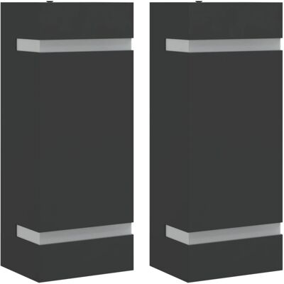 Lámparas de Pared Exteriores vidaXL Acero Inoxidable Negro - Juego de 2 Lámparas de Pared Exteriores vidaXL Acero Inoxidable Negro - Juego de 2