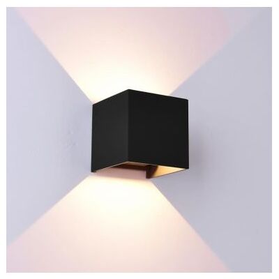 Mantra Aplique Exterior Led Cuadrado Davos Negro, 2x6w 12w 2700k Dimmable 1100lm Mantra Aplique Exterior Led Cuadrado Davos Negro, 2x6w 12w 2700k Dimmable 1100lm