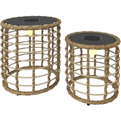 JHY DESIGN Lámpara De Pie Solar, Juego De 2, Lámparas Solares De Ratán Con Sensor De Luz, Iluminación Solar Led De Estilo Bohemio, Ip44 JHY DESIGN Lámpara De Pie Solar, Juego De 2, Lámparas Solares De Ratán Con Sensor De Luz, Iluminación Solar Led De Estilo Bohemio, Ip44