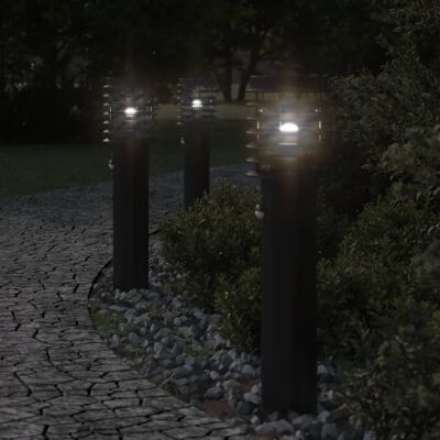 Lámpara de pie exterior con sensor - Acero inoxidable negro - 60 cm - Iluminación exterior resistente a las inclemencias Lámpara de pie exterior con sensor - Acero inoxidable negro - 60 cm - Iluminación exterior resistente a las inclemencias