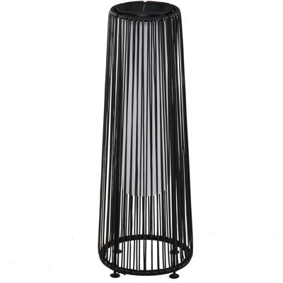 JHY DESIGN Lámpara De Pie Solar De Ratán Tejido Con Led De 0,8 W, Interruptor Automático, Decoración Exterior, Ø 21,5 X 61 Cm, Negra. JHY DESIGN Lámpara De Pie Solar De Ratán Tejido Con Led De 0,8 W, Interruptor Automático, Decoración Exterior, Ø 21,5 X 61 Cm, Negra.