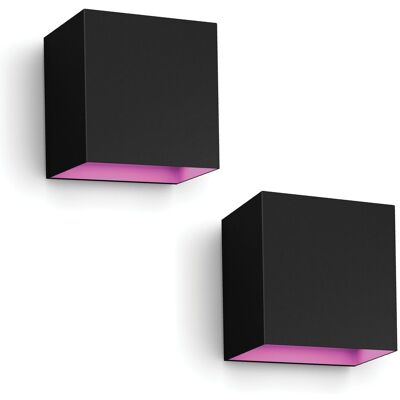 Philips Hue Resonate Aplique De Pared Exterior Down (negro) - 2 Unidades Luz Blanca Y De Color - White And Color Ambiance Philips Hue Resonate Aplique De Pared Exterior Down (negro) - 2 Unidades Luz Blanca Y De Color - White And Color Ambiance