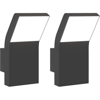 HELLOSHOP26 Juego De 2 Apliques Led De Exterior 10 X 15 X 22 Cm Diseño Elegante Aluminio Negro 020056584 HELLOSHOP26 Juego De 2 Apliques Led De Exterior 10 X 15 X 22 Cm Diseño Elegante Aluminio Negro 020056584