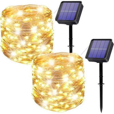 OEM Tuserxln Paquete De 2 Guirnaldas De Luces Solares Para Exteriores, 2 X 10 M, 100 Led, Impermeables, Con 8 Modos De Iluminación Para Jardín, Bodas Y Patio. OEM Tuserxln Paquete De 2 Guirnaldas De Luces Solares Para Exteriores, 2 X 10 M, 100 Led, Impermeables, Con 8 Modos De Iluminación Para Jardín, Bodas Y Patio.