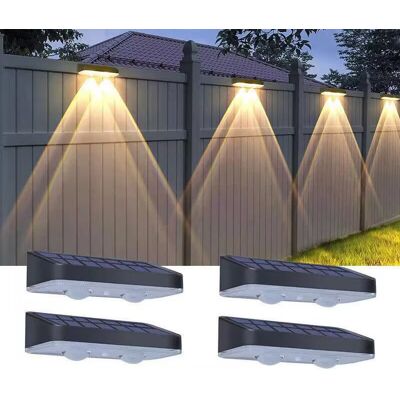 OEM Juego De 4 Apliques Solares De Pared Para Patio, Iluminación Exterior Tricolor Para Valla, Decoración De Paredes De Jardín, Iluminación Ambiental. OEM Juego De 4 Apliques Solares De Pared Para Patio, Iluminación Exterior Tricolor Para Valla, Decoración De Paredes De Jardín, Iluminación Ambiental.