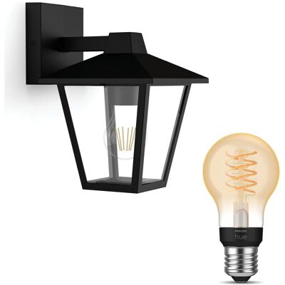 Philips Hue Kinno Aplique De Pared Exterior Down E27 (negro) Luz Blanca Cálida - White Filament Philips Hue Kinno Aplique De Pared Exterior Down E27 (negro) Luz Blanca Cálida - White Filament