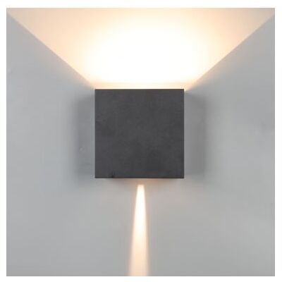 Mantra Aplique Led Exterior Cuadrado Davos Xl Negro, 2x10w 20w 2700k Dimmable 1830lm Mantra Aplique Led Exterior Cuadrado Davos Xl Negro, 2x10w 20w 2700k Dimmable 1830lm