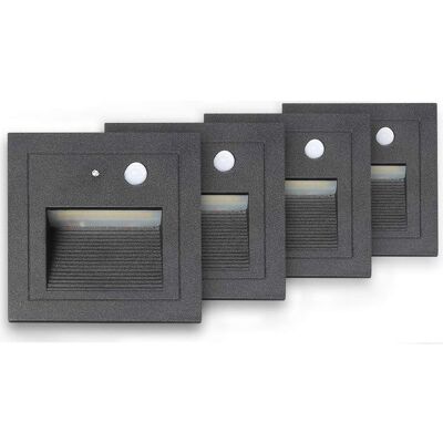 ABYSSE Rapanda – Foco Empotrable Para Exteriores Con 4 Led De 3 W – Sensor De Movimiento – Temperatura De Color De 2800 K – Grado De Protección Ip65 – Fácil Instalación ABYSSE Rapanda – Foco Empotrable Para Exteriores Con 4 Led De 3 W – Sensor De Movimiento – Temperatura De Color De 2800 K – Grado De Protección Ip65 – Fácil Instalación