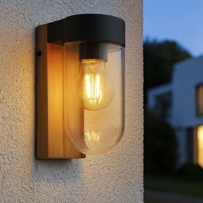 ARUM LIGHTING - Lámpara de pared BAZA con efecto madera, exterior, IP44, E27 ARUM LIGHTING - Lámpara de pared BAZA con efecto madera, exterior, IP44, E27