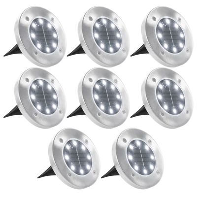 HELLOSHOP26 Juego De 8 Luces Solares De Suelo 12 X 13 Cm Iluminación Led Blanca Estilo Moderno Jardín Pp Blanco 020045894 HELLOSHOP26 Juego De 8 Luces Solares De Suelo 12 X 13 Cm Iluminación Led Blanca Estilo Moderno Jardín Pp Blanco 020045894