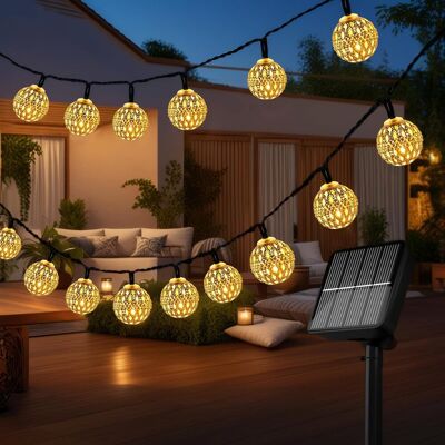 OEM Guirnalda De Luces Led Solares Marroquíes De 7 M Para Exteriores, 8 Modos, Resistente Al Agua Ip65, Ideal Para Jardín, Patio, Bodas, Fiestas Y Uso En Exteriores (blanco Cálido). OEM Guirnalda De Luces Led Solares Marroquíes De 7 M Para Exteriores, 8 Modos, Resistente Al Agua Ip65, Ideal Para Jardín, Patio, Bodas, Fiestas Y Uso En Exteriores (blanco Cálido).