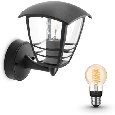 Philips Hue Creek Aplique De Pared Exterior E27 (negro) Luz Blanca Cálida - White Filament Philips Hue Creek Aplique De Pared Exterior E27 (negro) Luz Blanca Cálida - White Filament