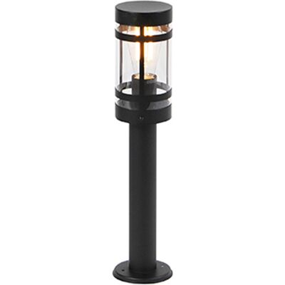 Qazqa Lámpara exterior moderna negra 50 cm IP44 - Gleam Qazqa Lámpara exterior moderna negra 50 cm IP44 - Gleam