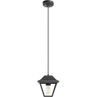 BELIANI Lámpara Colgante Moderna De Exterior Iluminación Decorativa Para Jardín Estructura De Aluminio Mate Pantalla De Vidrio Negro Resava BELIANI Lámpara Colgante Moderna De Exterior Iluminación Decorativa Para Jardín Estructura De Aluminio Mate Pantalla De Vidrio Negro Resava