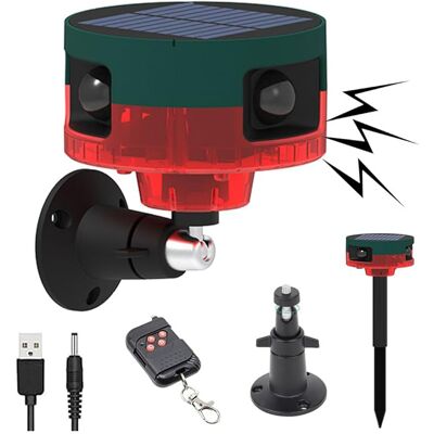 ANGEL CERDA Detector De Movimiento Exterior Con Energía Solar, Alarma, Detector De Movimiento Mejorado De 360° (rojo). ANGEL CERDA Detector De Movimiento Exterior Con Energía Solar, Alarma, Detector De Movimiento Mejorado De 360° (rojo).