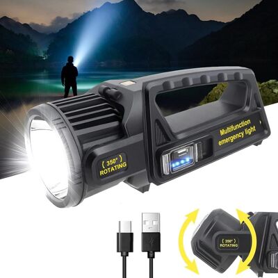 OEM Foco De 1.300.000 Lúmenes, Linterna Led Recargable Con Cabezal Giratorio De 350°, 9 Modos, Focos Exteriores Superbrillantes, Linterna Solar Impermeable Ipx6 Para Emergencias. OEM Foco De 1.300.000 Lúmenes, Linterna Led Recargable Con Cabezal Giratorio De 350°, 9 Modos, Focos Exteriores Superbrillantes, Linterna Solar Impermeable Ipx6 Para Emergencias.